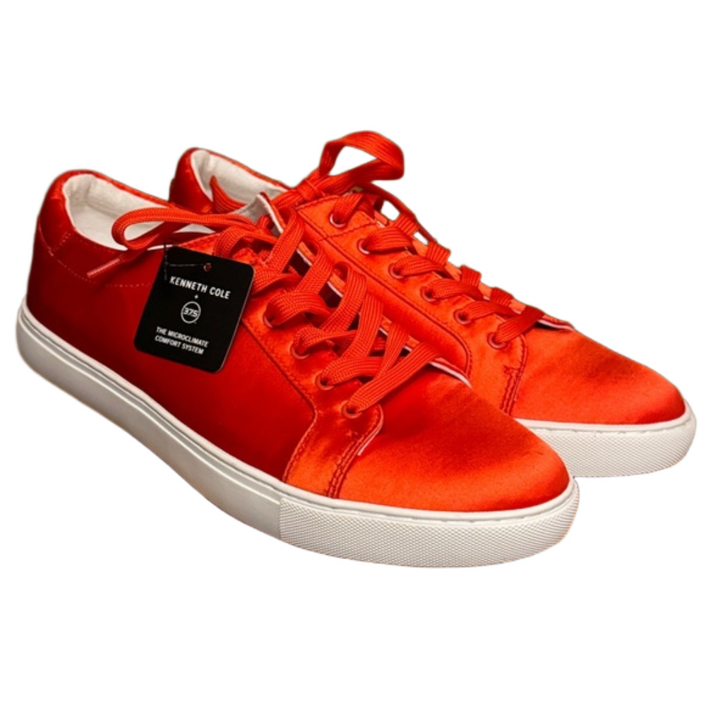 NWT Kenneth Cole New York Satin Kam Techni-Cole Red Persimmon Size 10 Sneaker